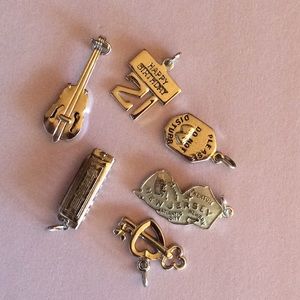 6 CHARMS or PENDANTS Silver NWOT